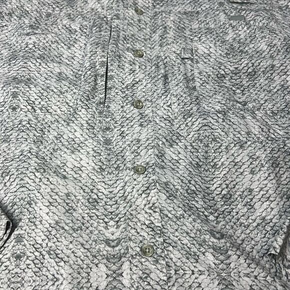 Reel Legends Shirt Mens Saltwater Gray White Button Up Long Sleeve Fishing Sz M - Picture 6 of 13